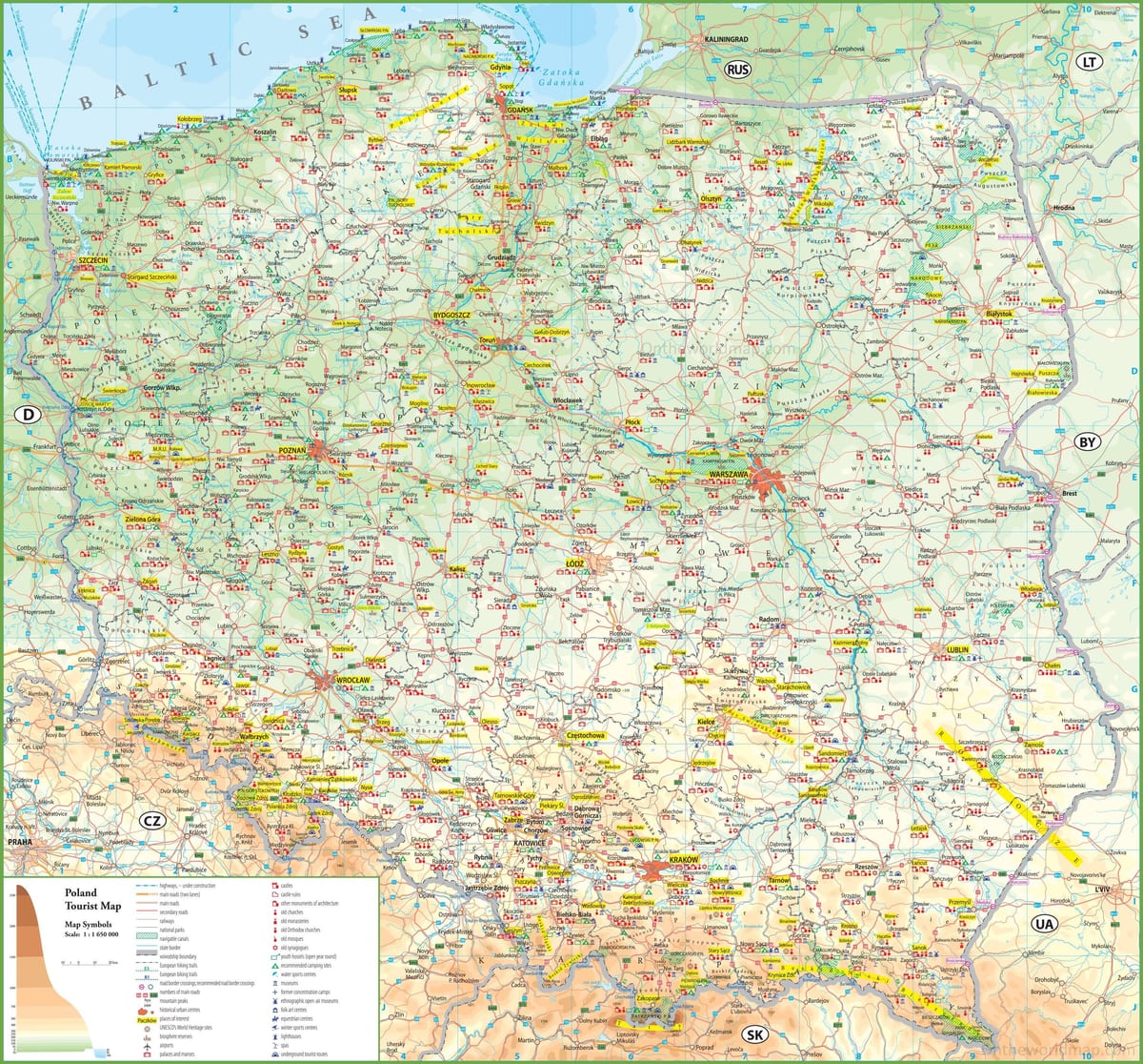 Polonia atracciones mapa
