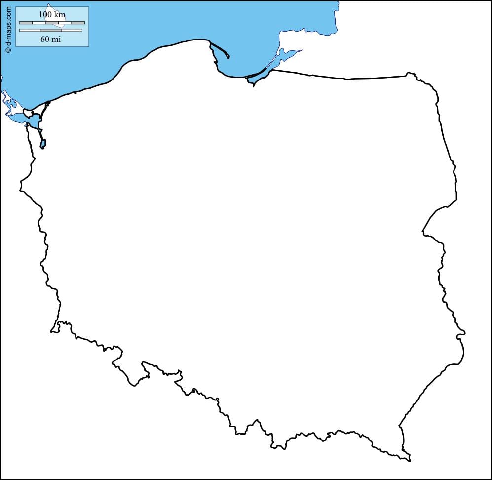 mapa de Polonia esquema