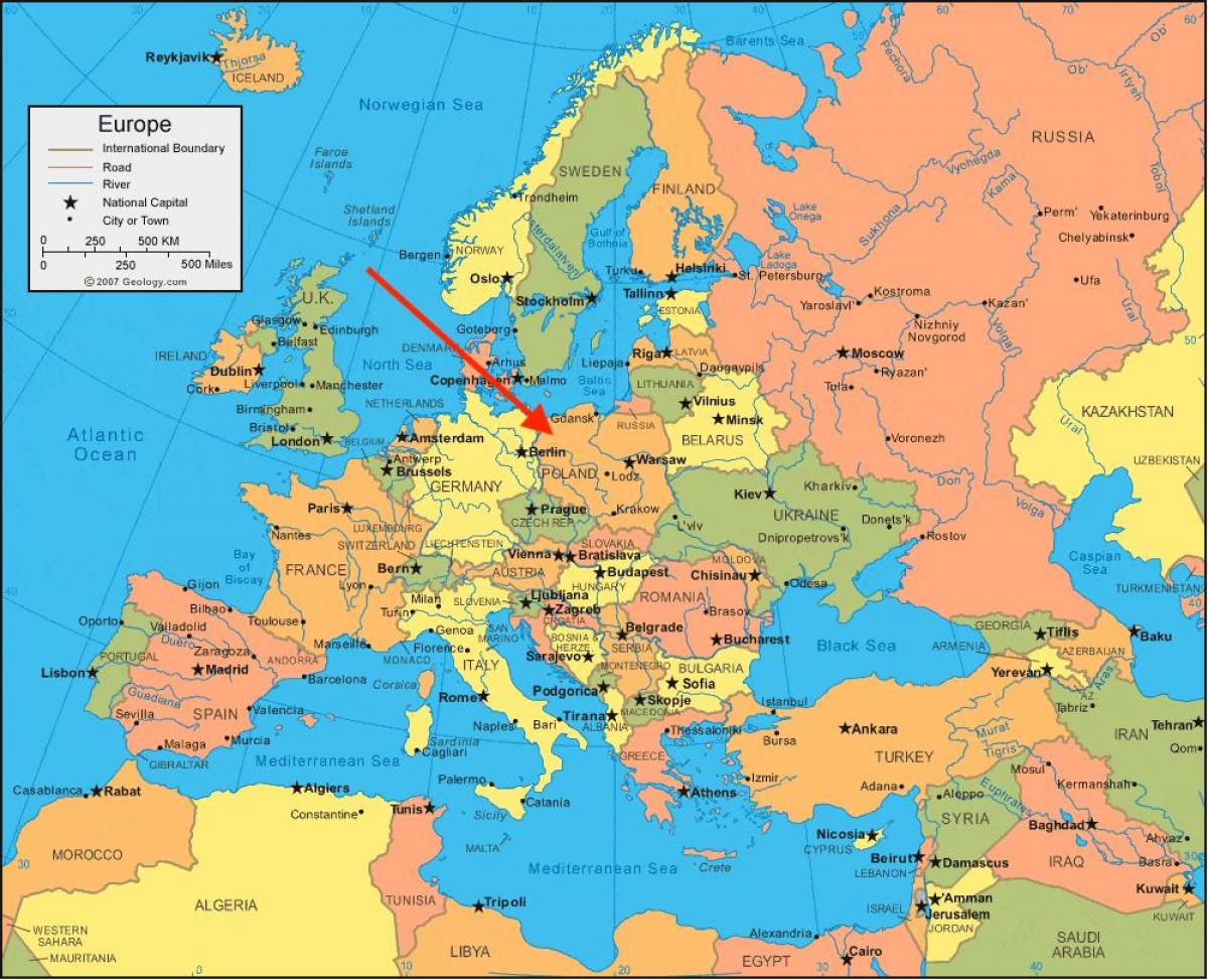 mapa de Polonia, europa