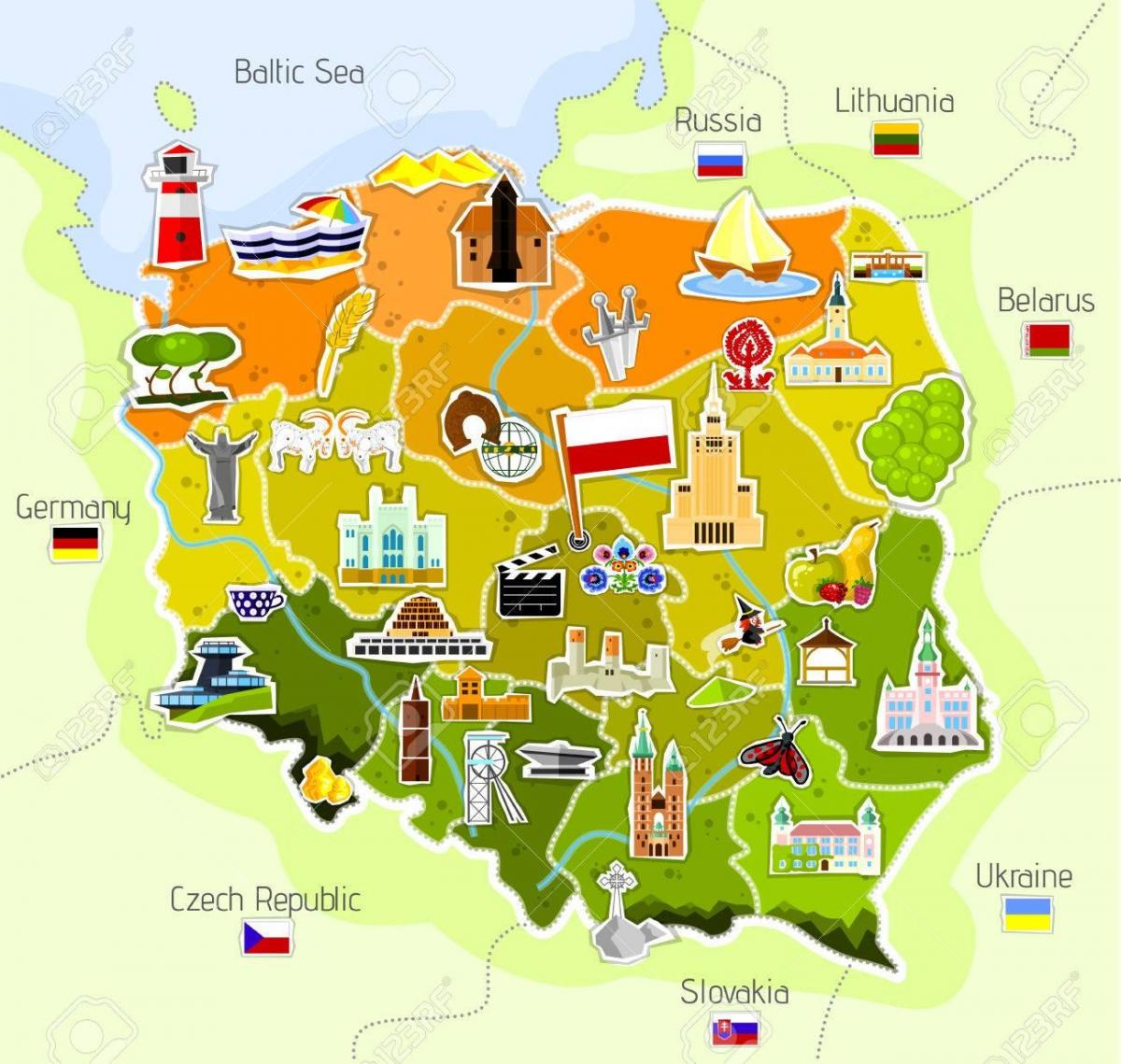 mapa de Polonia monumentos