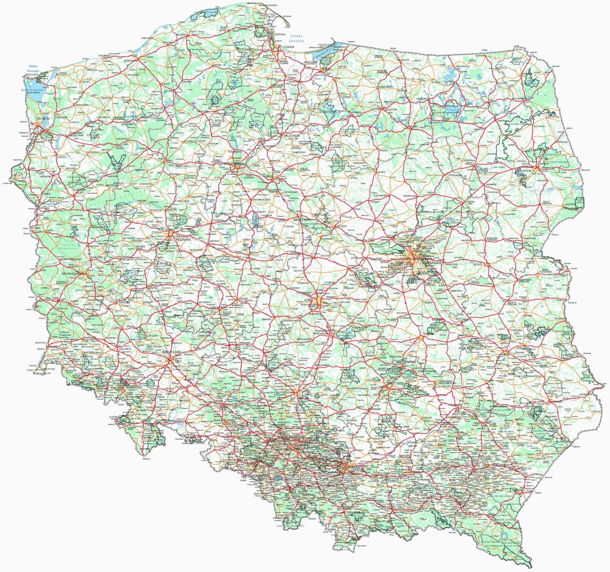 mapa de Polonia municipios