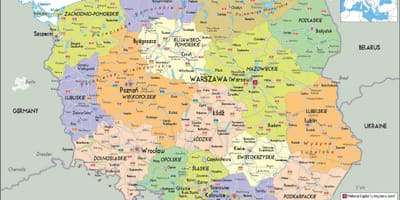 Polonia y los países vecinos mapa