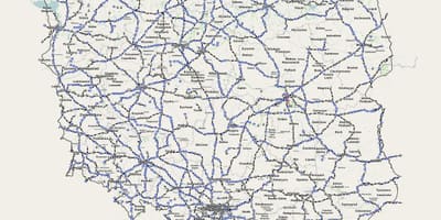 Mapa de Polonia ferrocarril