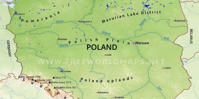 Mapa de Polonia geografía