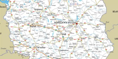 Mapa de carreteras de Polonia