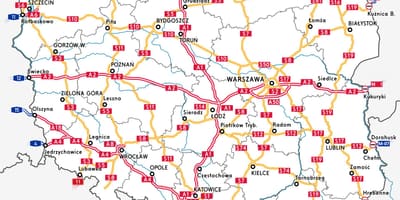 Mapa de Polonia carretera