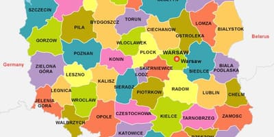 Mapa de Polonia, país