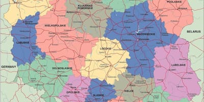Mapa de Polonia político