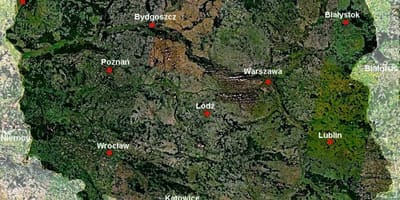 Mapa de Polonia satélite
