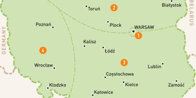 Mapa de Polonia occidental