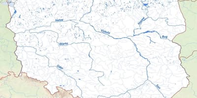 Mapa de Polonia ríos