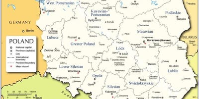 Mapa de Polonia regiones